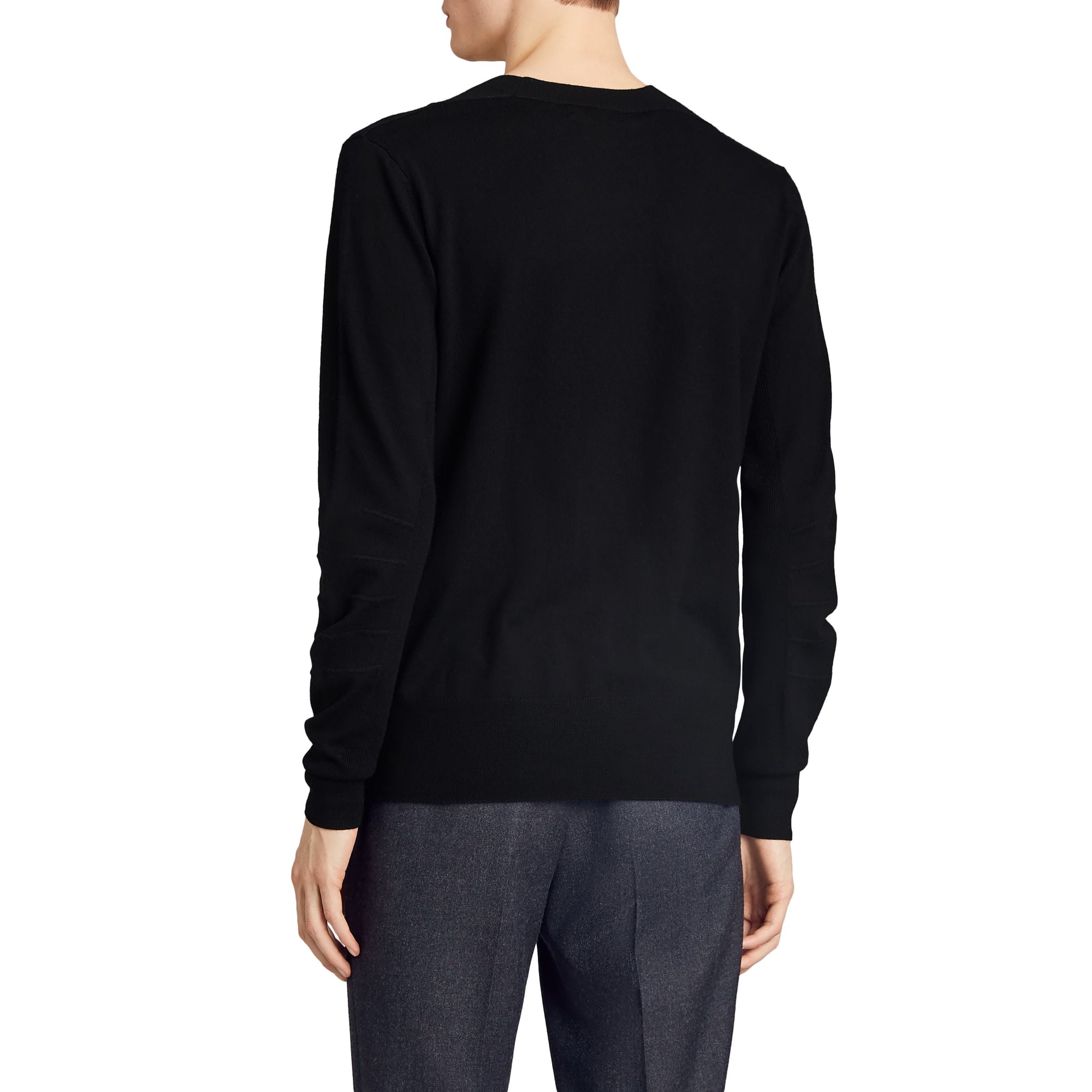 Pull en laine mérinos à motif check - Black