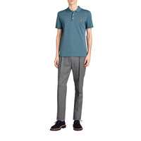 Polo à manches courtes et broderie cavalier - Pewter Blue