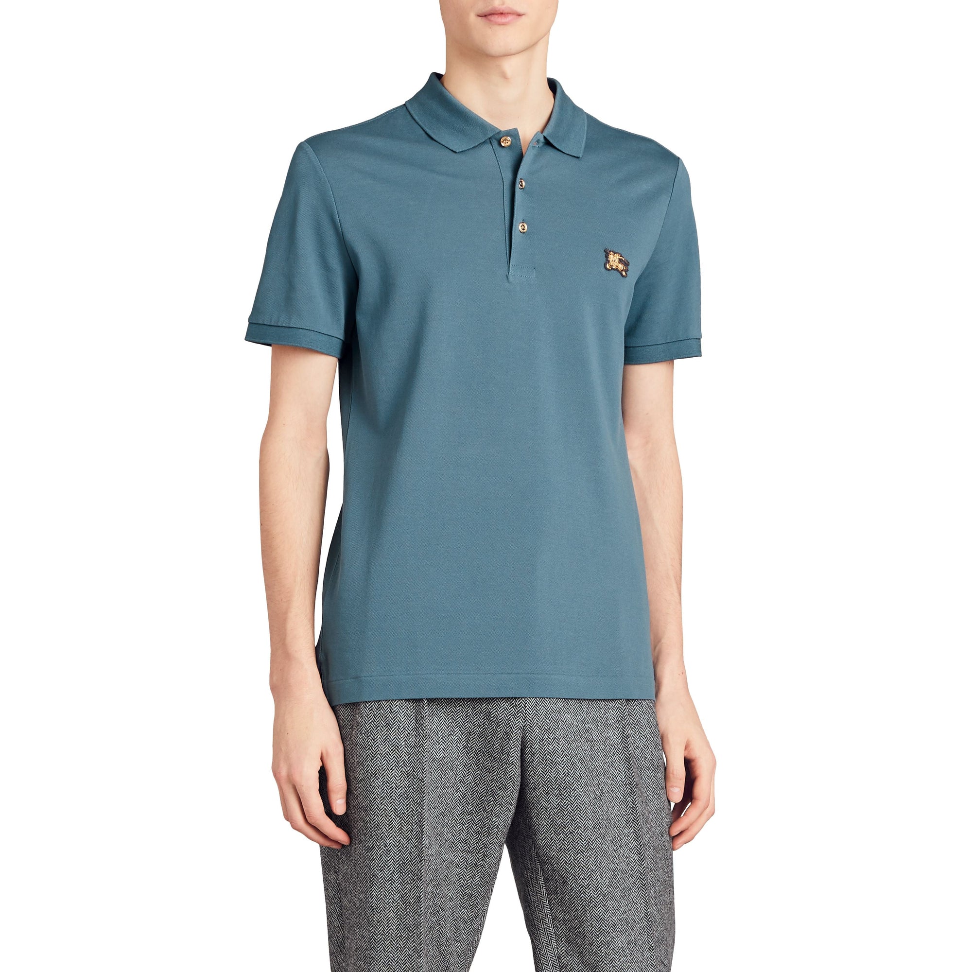 Polo à manches courtes et broderie cavalier - Pewter Blue