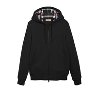 Sweat à capuche à détails check - Black