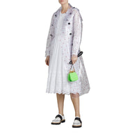 Robe en voile de coton et soie brodé - White