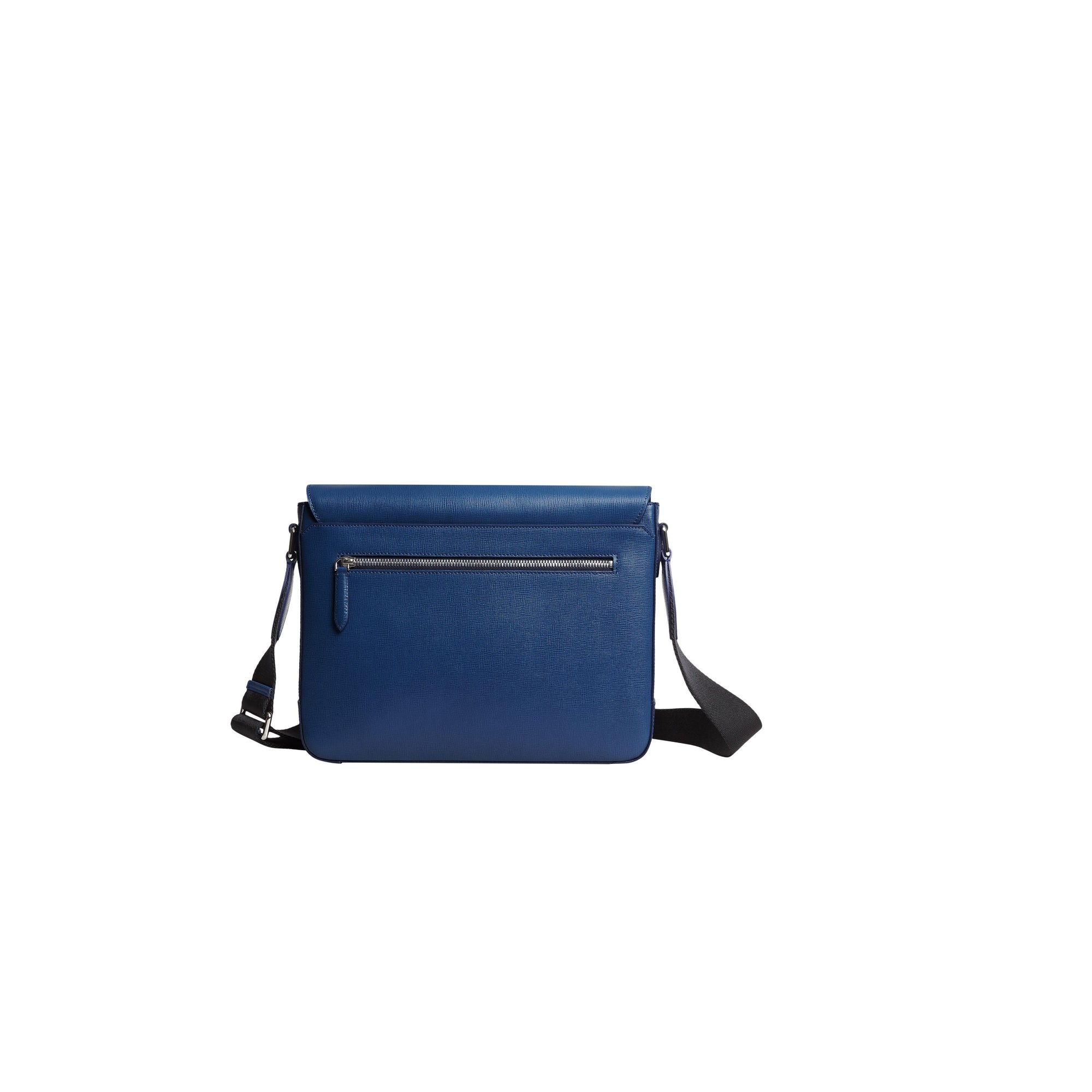 Sac Messenger moyen en cuir à motif London - Deep Blue