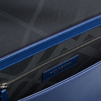 Sac Messenger moyen en cuir à motif London - Deep Blue
