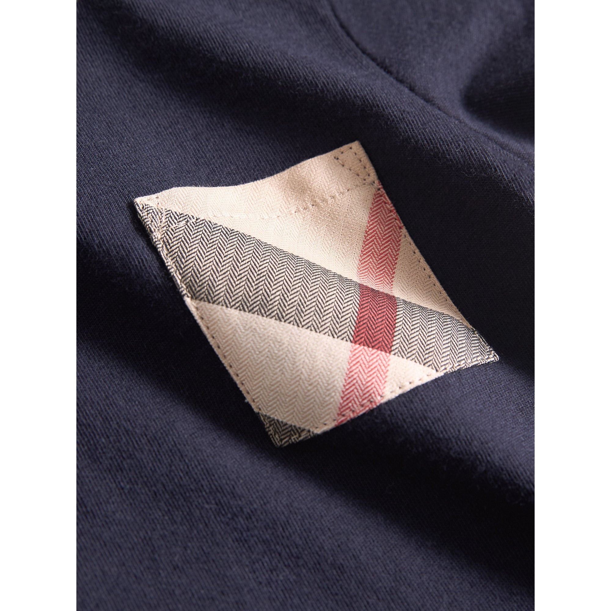 T-shirt à poche et motif check - True Navy