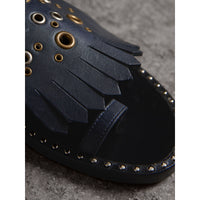 Sandales en cuir à franges - Navy