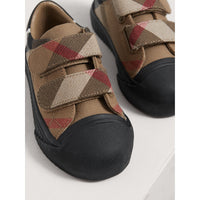 Sneakers en coton House check et cuir - Classic & Black