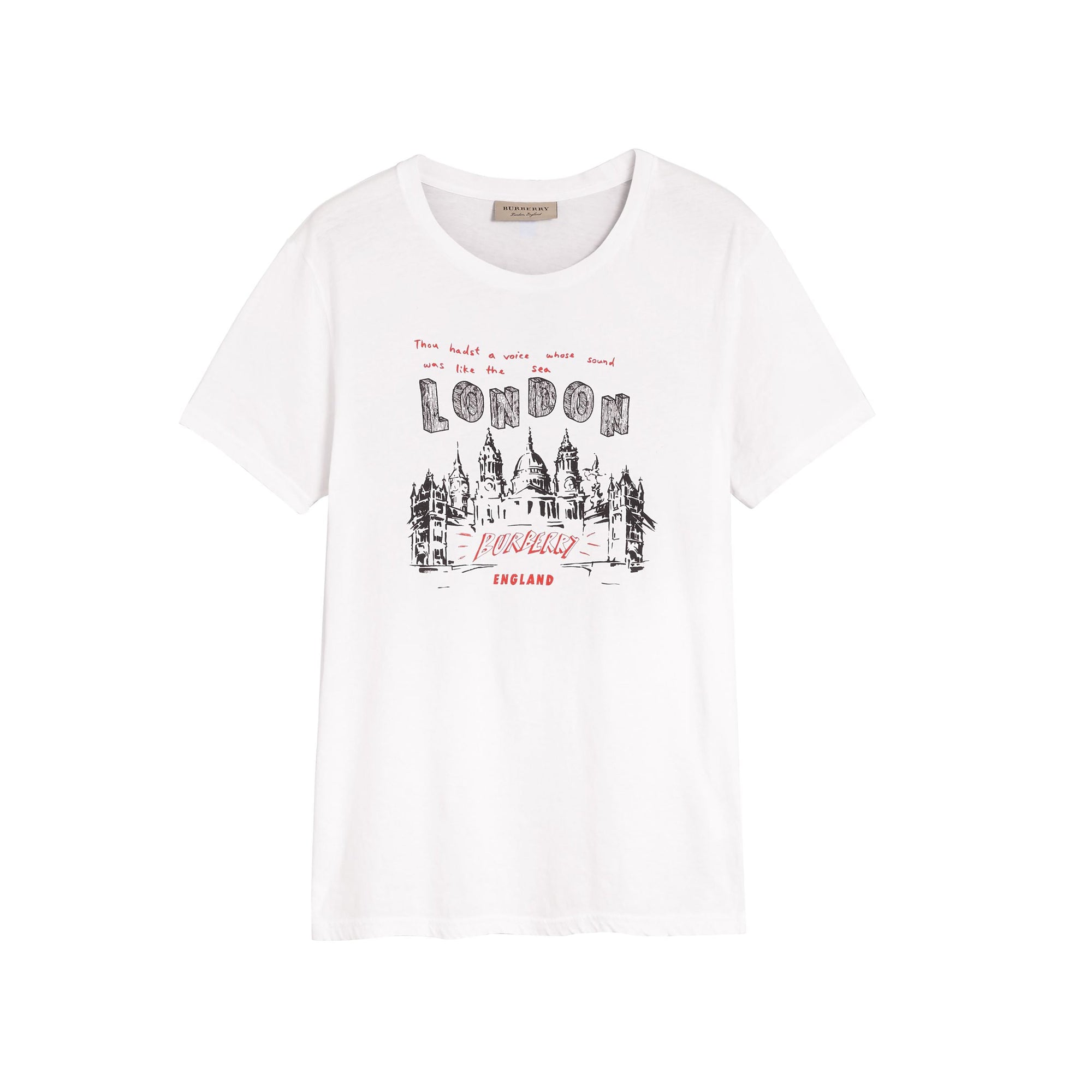 T-shirt en coton à imprimé Panorama londonien - White