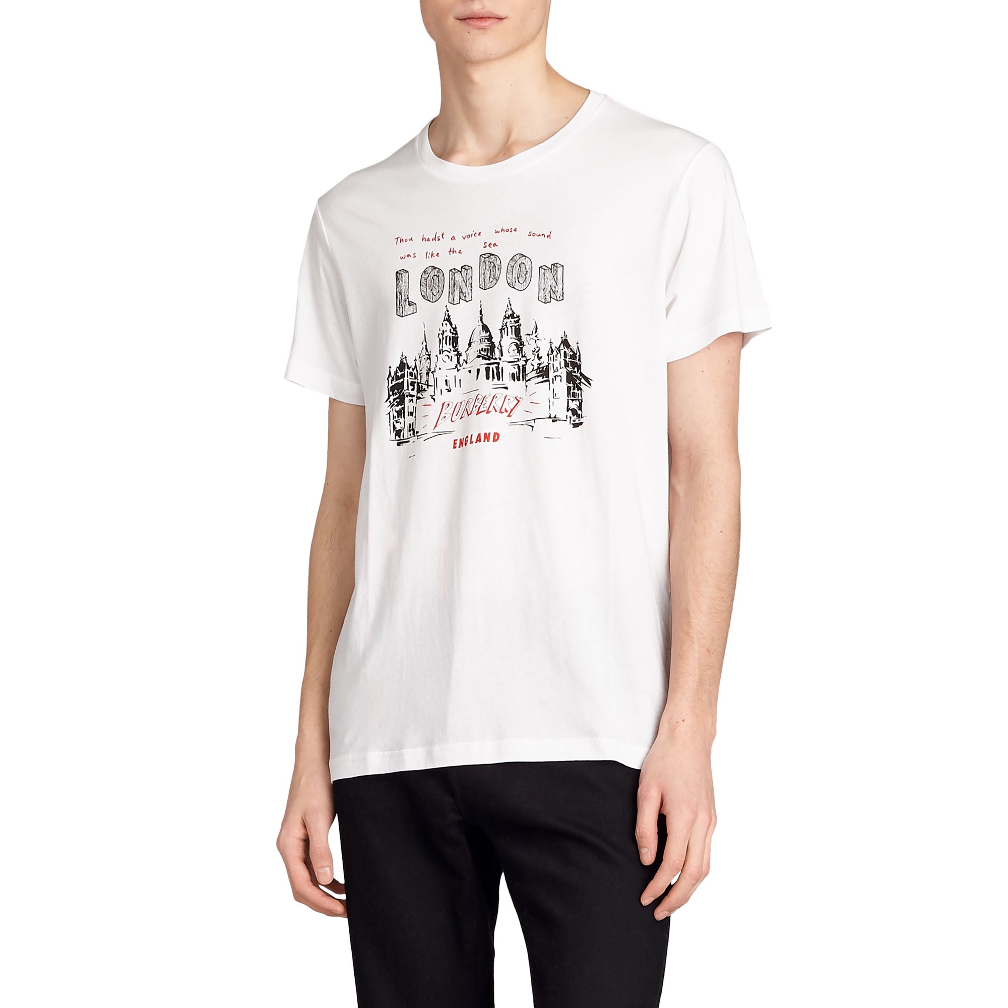 T-shirt en coton à imprimé Panorama londonien - White