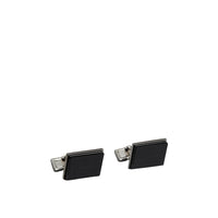 Boutons de manchette en émail gravé - Black