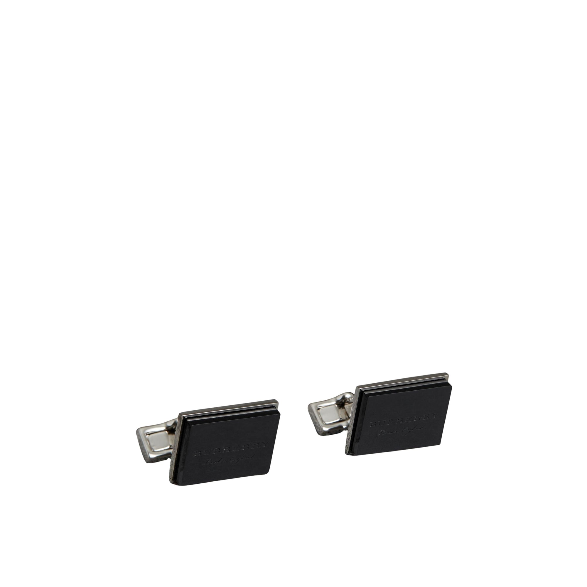 Boutons de manchette en émail gravé - Black