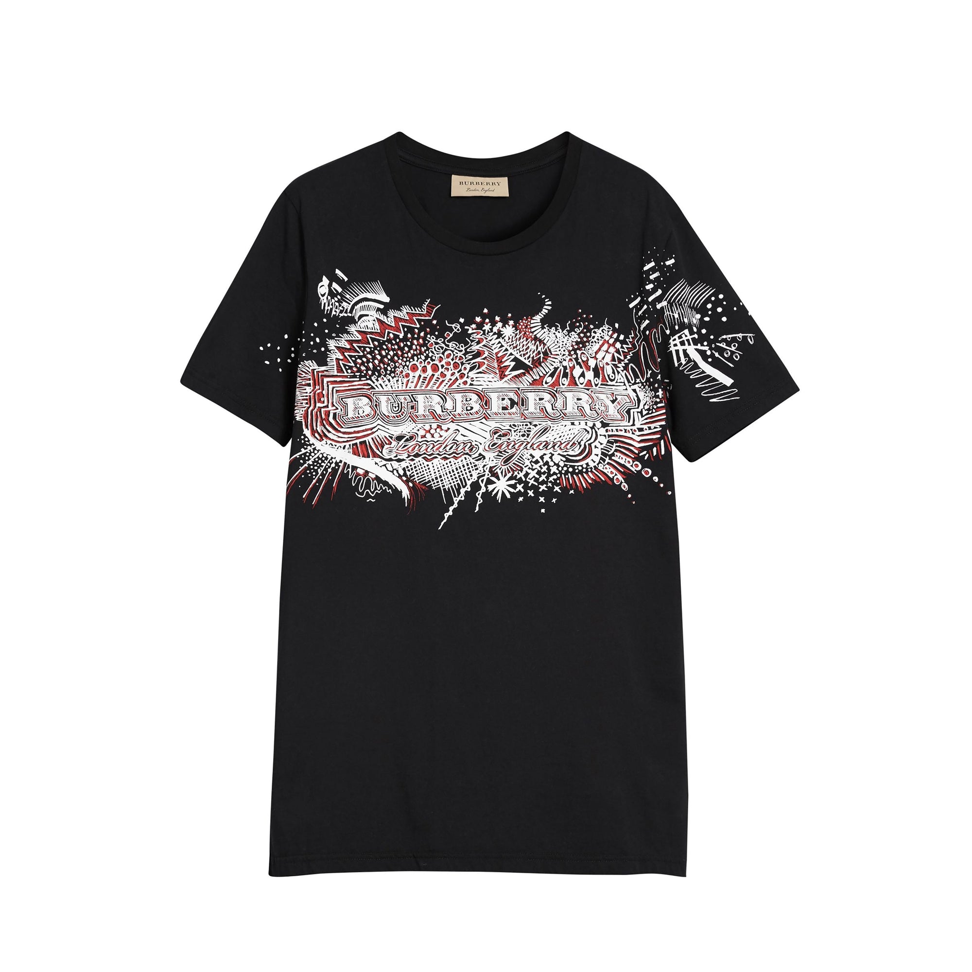 T-shirt en coton à imprimé Doodle - Black