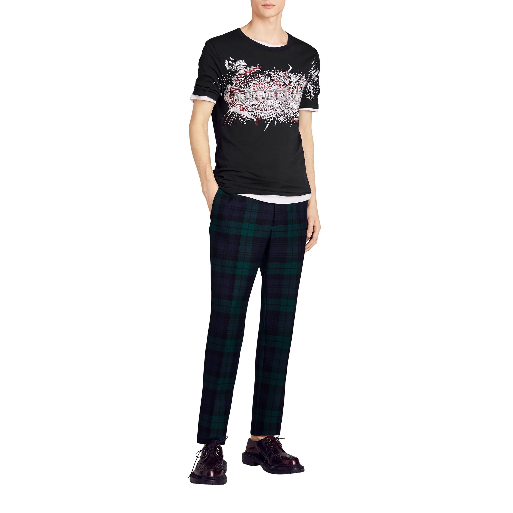 T-shirt en coton à imprimé Doodle - Black