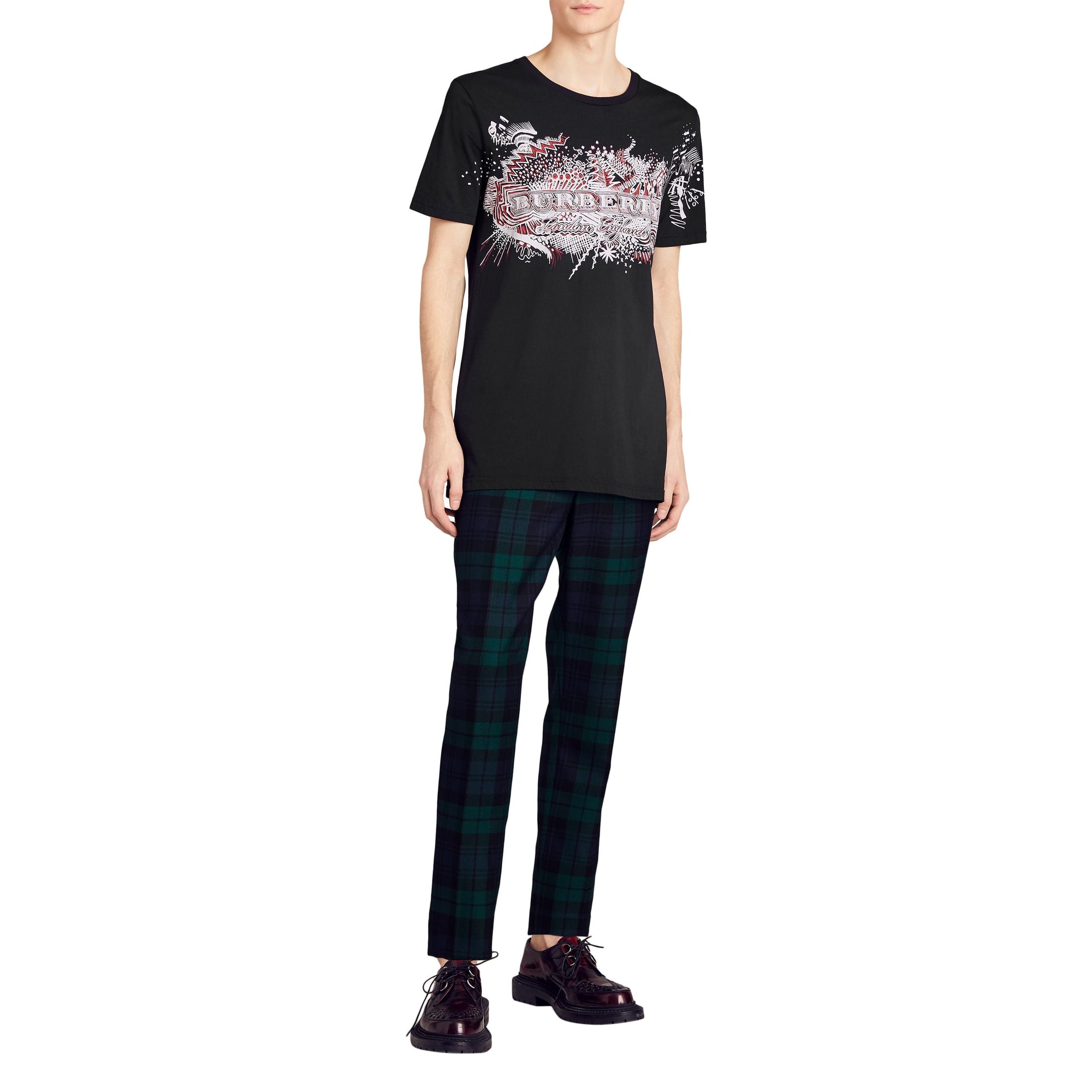 T-shirt en coton à imprimé Doodle - Black