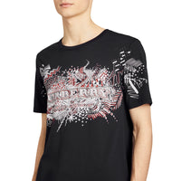 T-shirt en coton à imprimé Doodle - Black