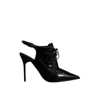 Escarpins en cuir à talon ouvert - Black