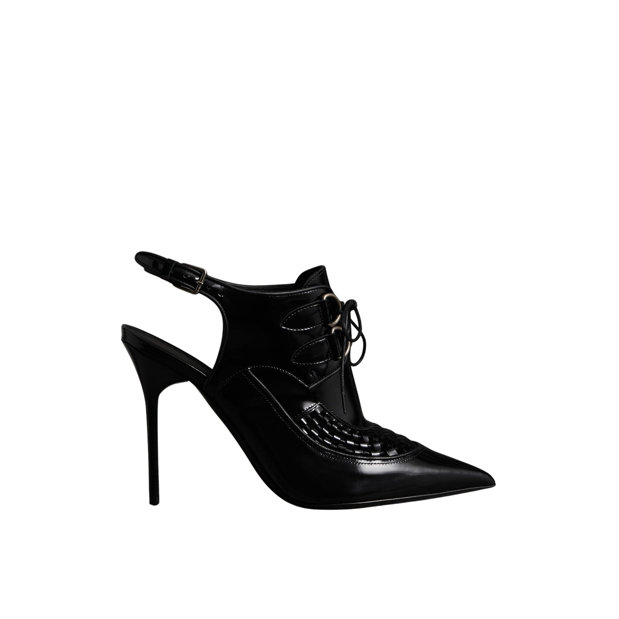 Escarpins en cuir à talon ouvert - Black