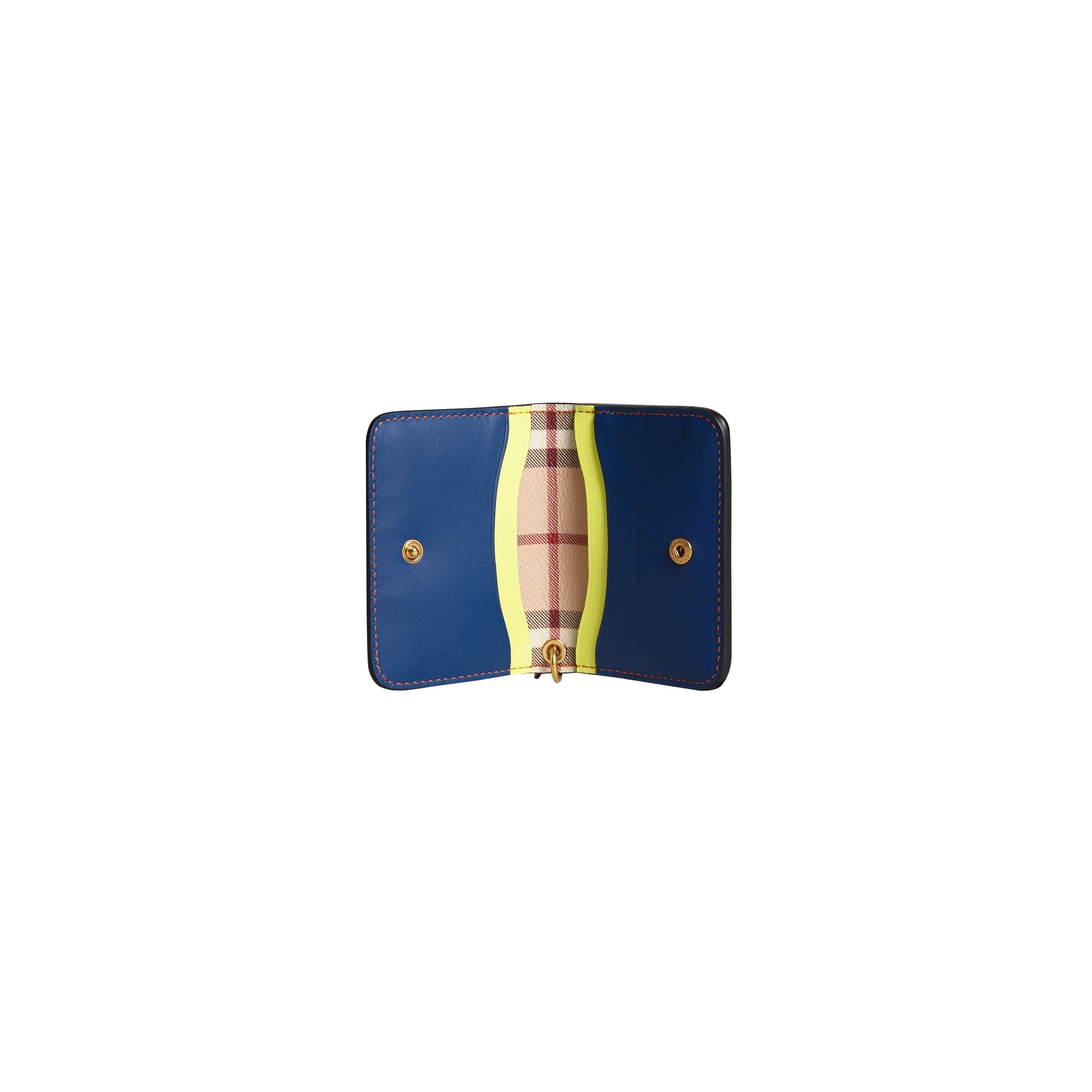 Étui porte-clés fantaisie pour pièce d'identité en cuir - Black & Multi