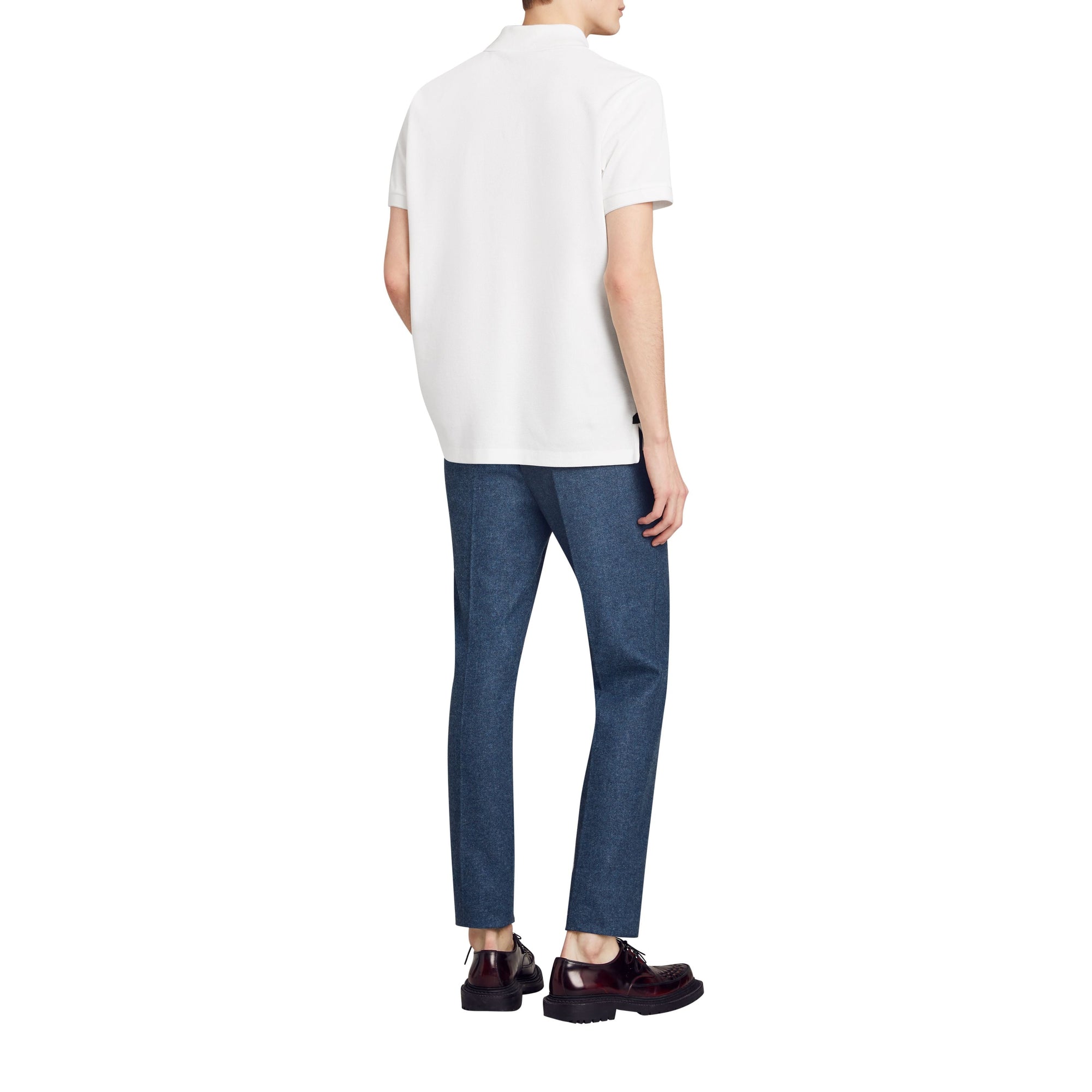 Polo en piqué de coton - White