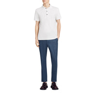 Polo en piqué de coton - White