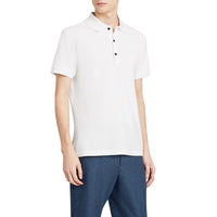 Polo en piqué de coton - White