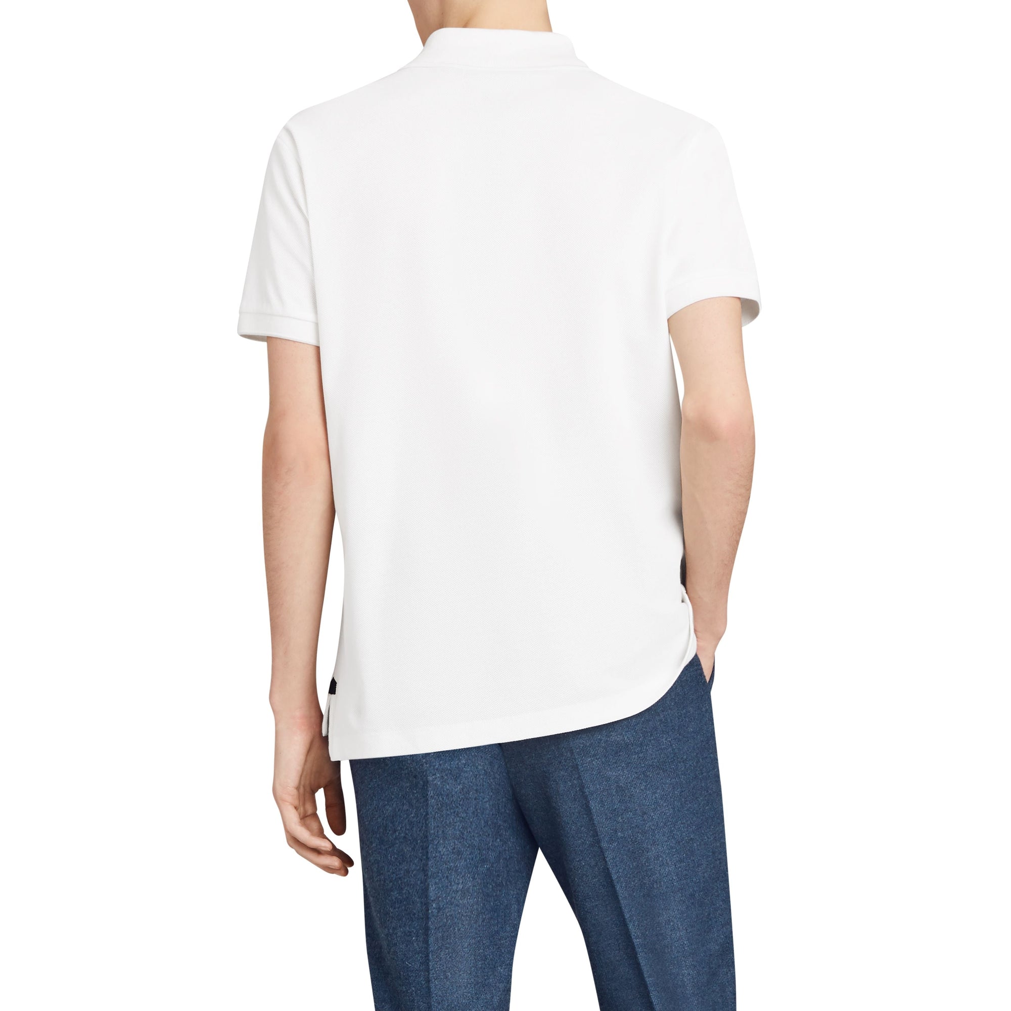 Polo en piqué de coton - White