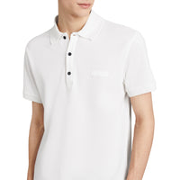 Polo en piqué de coton - White