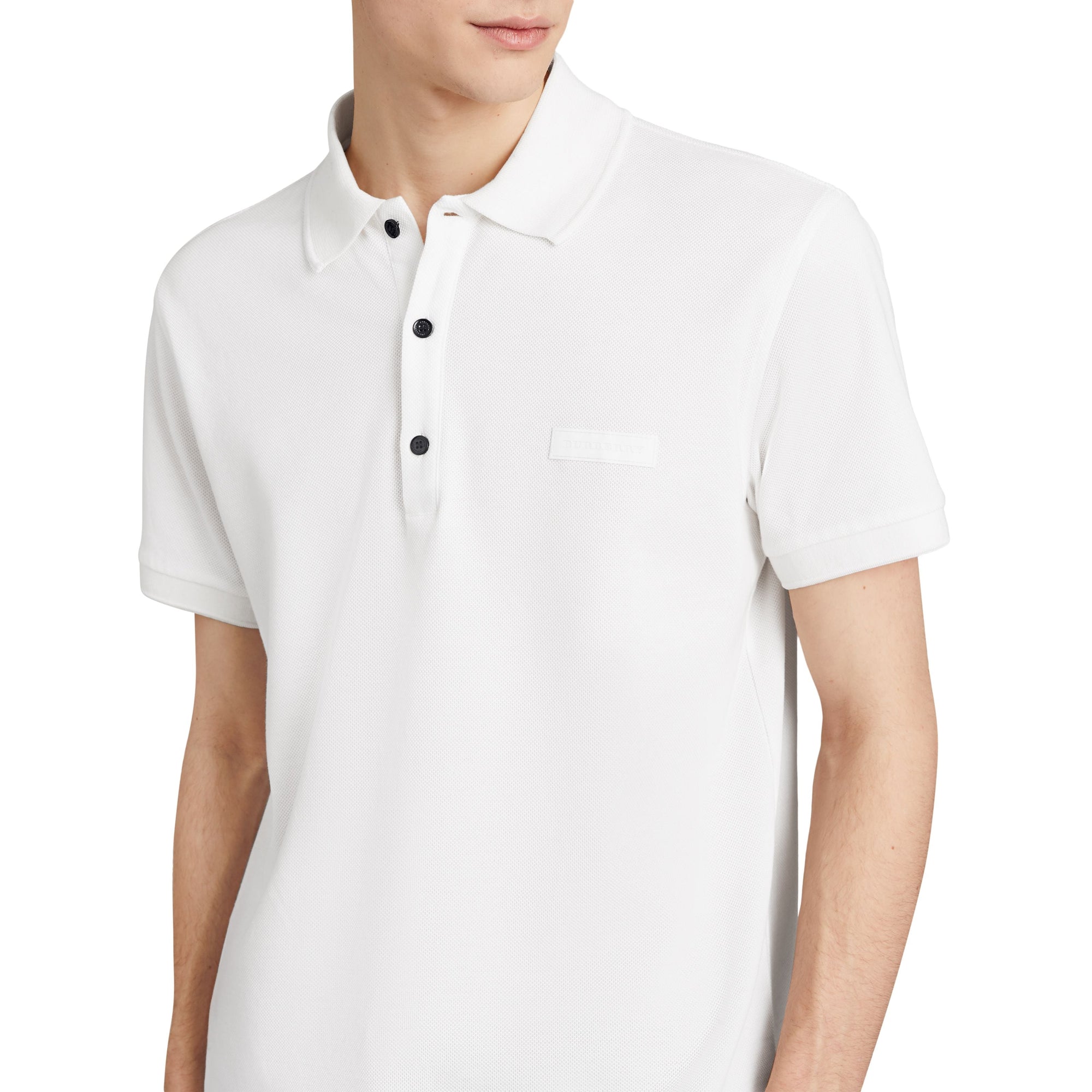 Polo en piqué de coton - White