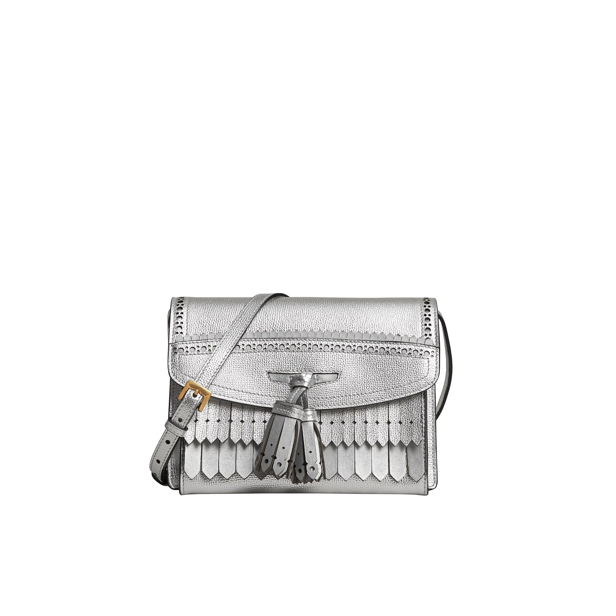 Sac à bandoulière en cuir métallisé - Silver
