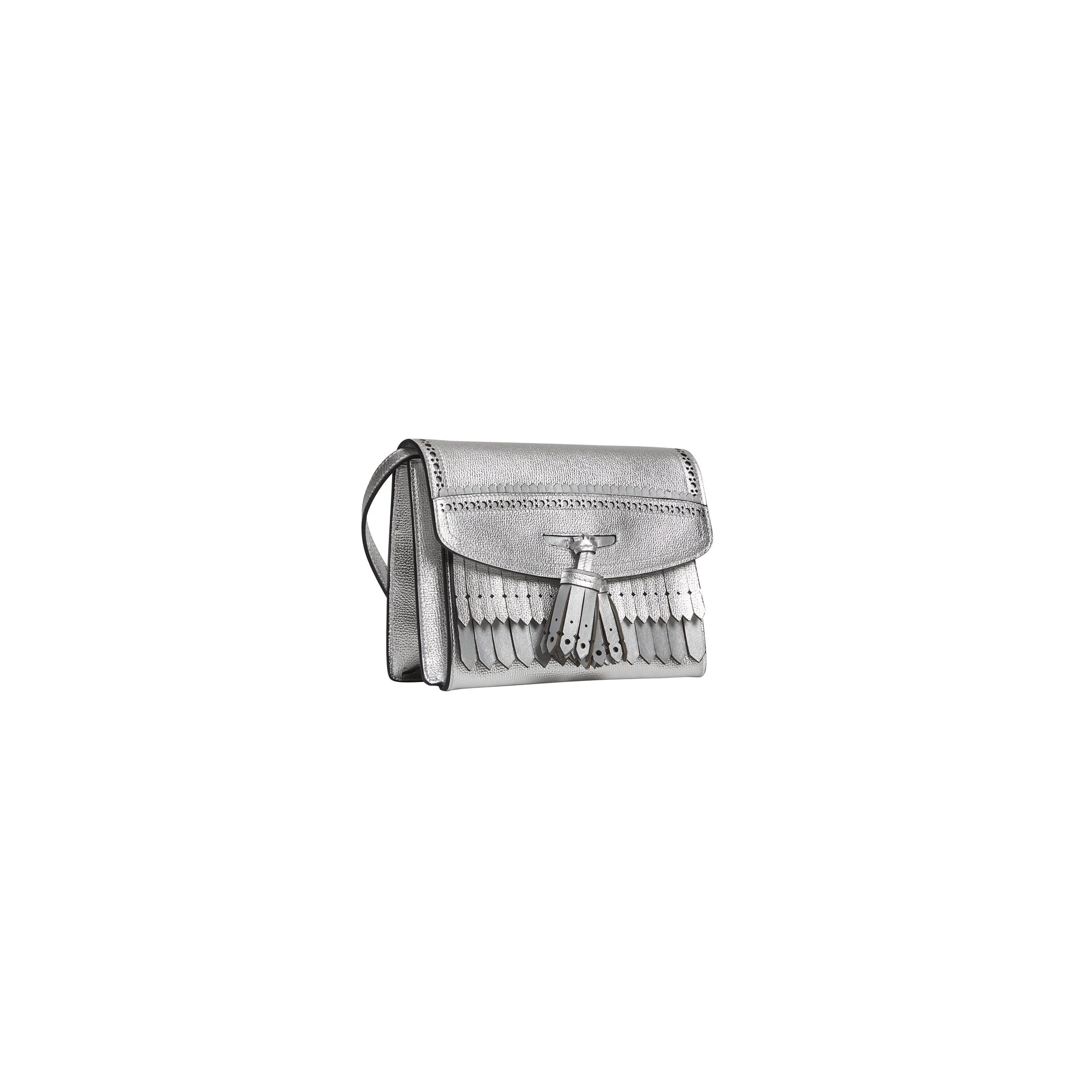 Sac à bandoulière en cuir métallisé - Silver