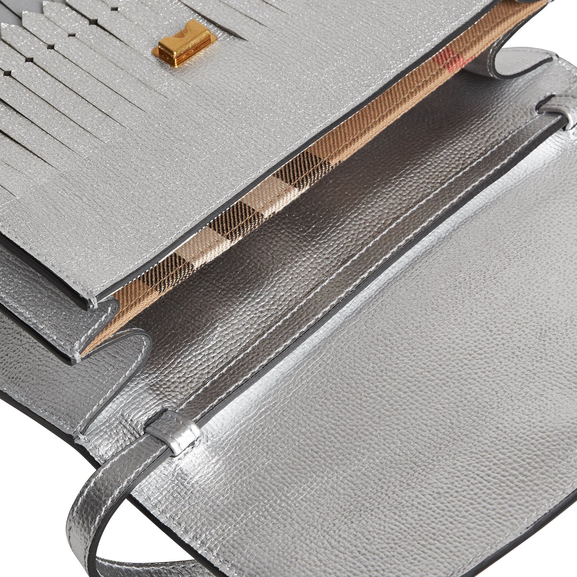 Sac à bandoulière en cuir métallisé - Silver