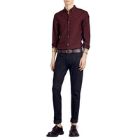 Chemise Oxford à motif check - Oxblood