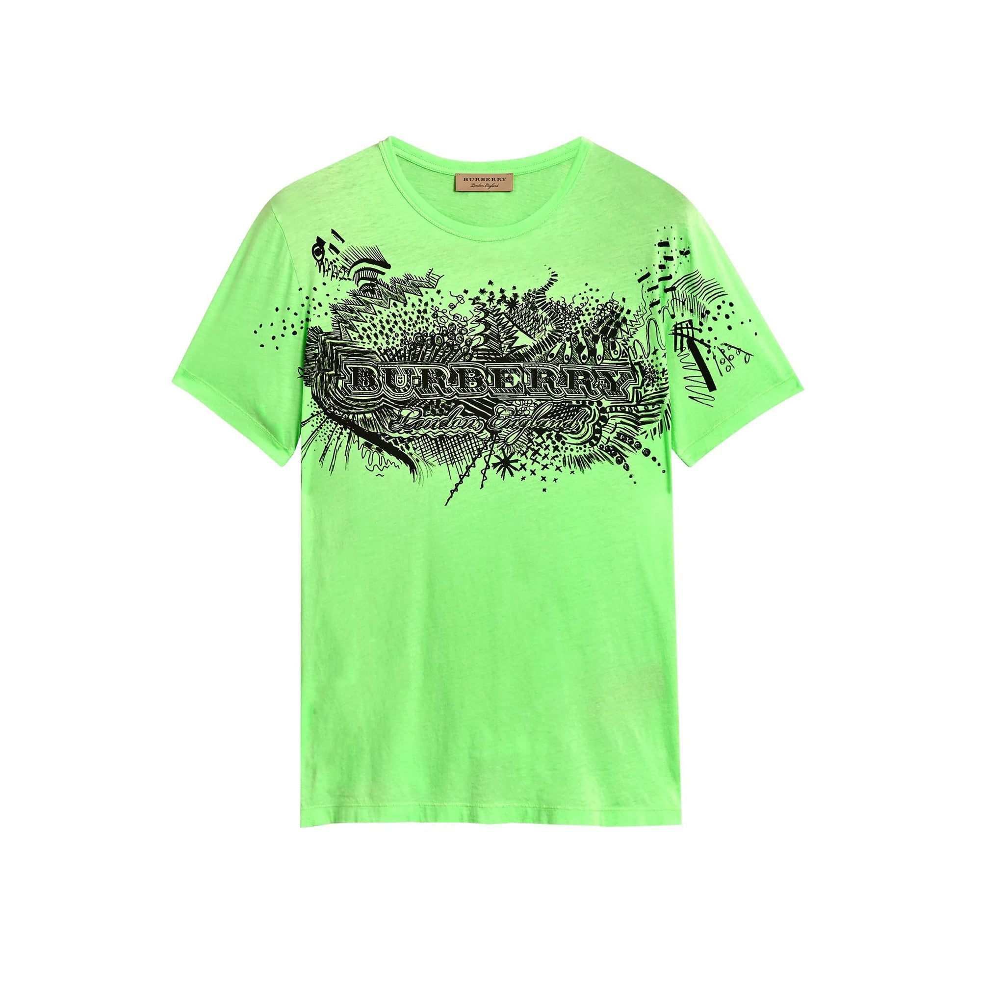 T-shirt en coton à imprimé Doodle - Bright Apple Green