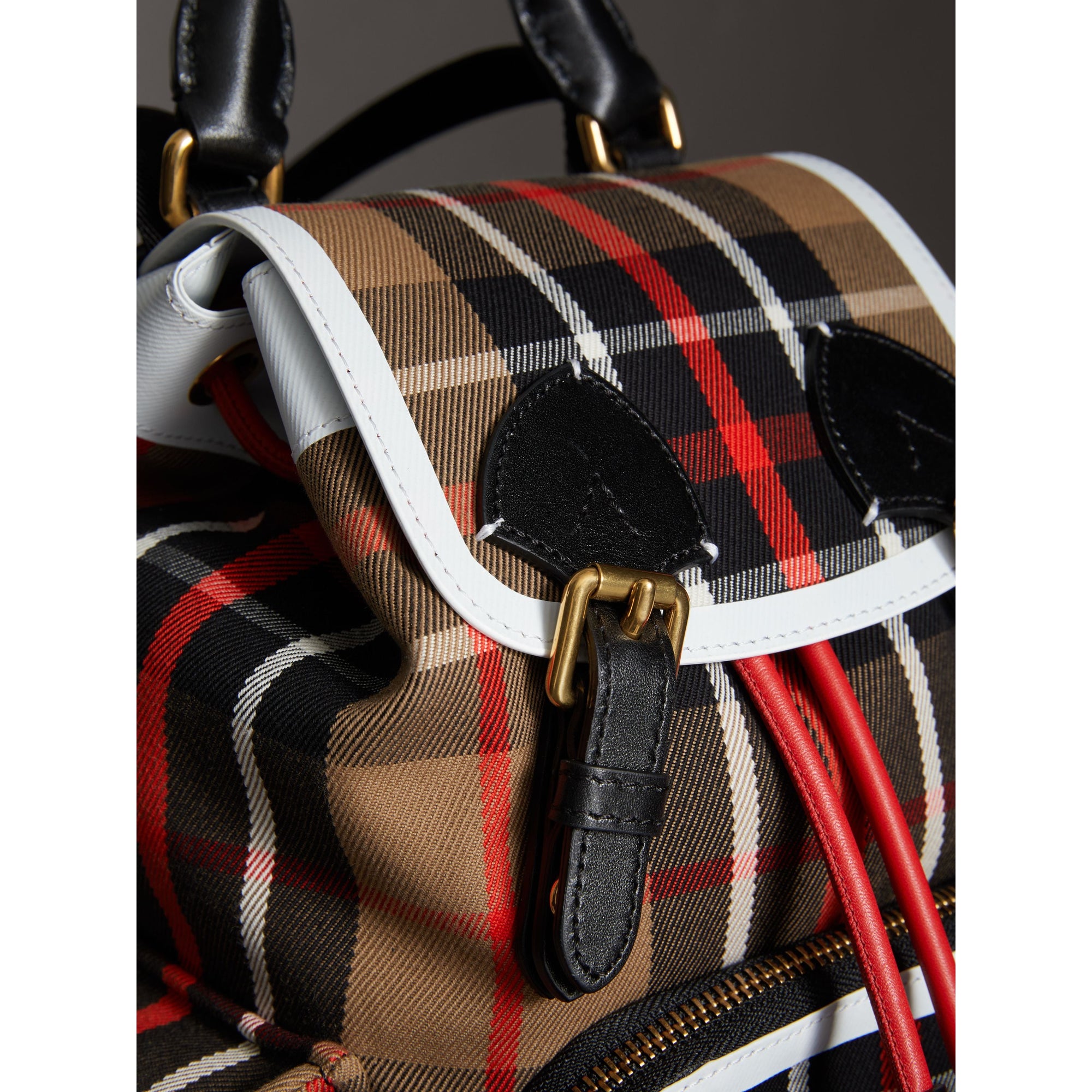 Petit sac The Rucksack à motif check - Caramel
