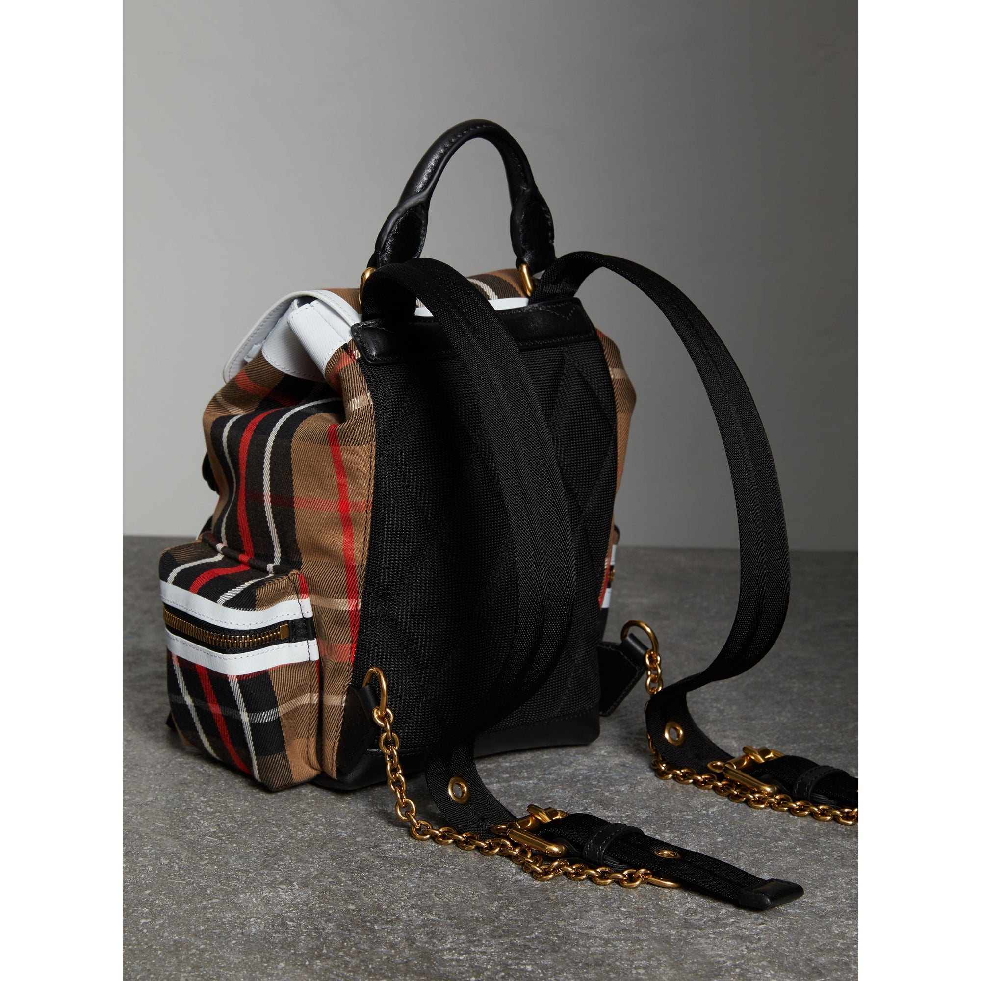 Petit sac The Rucksack à motif check - Caramel