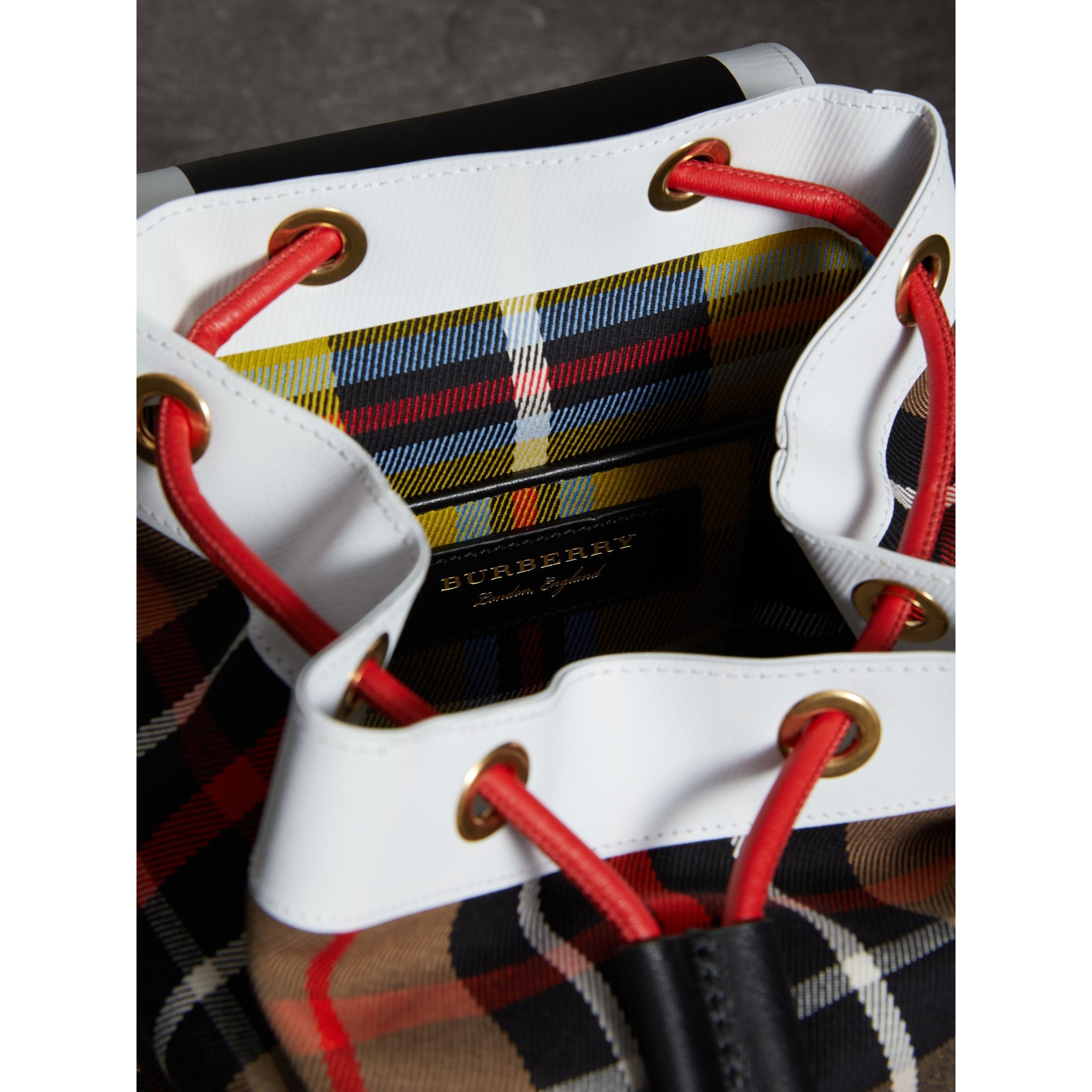 Petit sac The Rucksack à motif check - Caramel