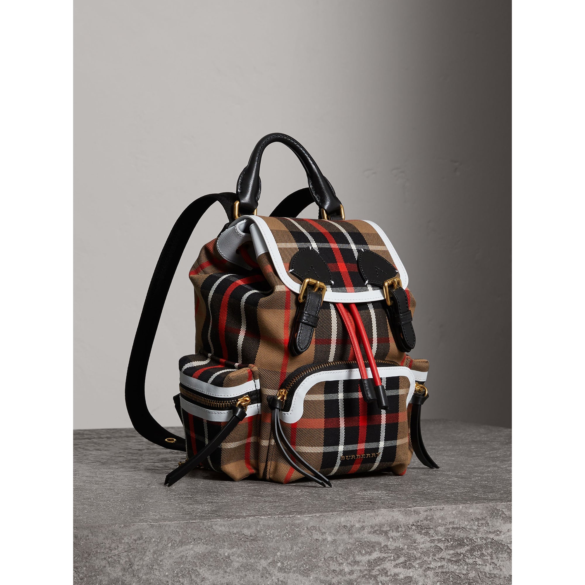 Petit sac The Rucksack à motif check - Caramel