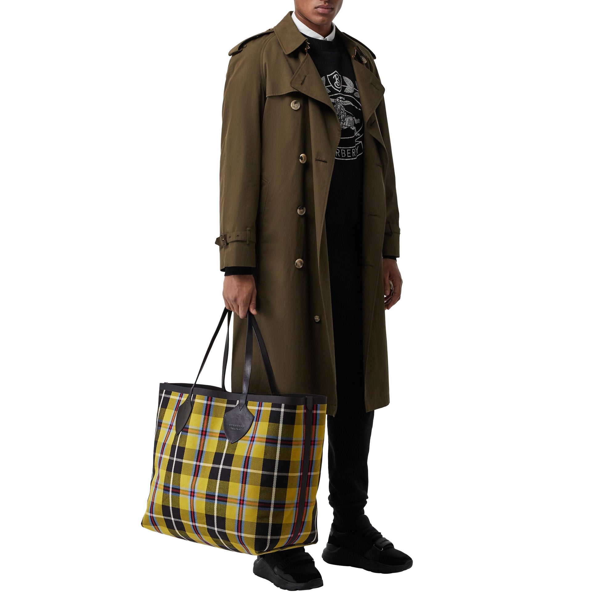 Sac tote The Giant réversible en coton à motif - At Yellow & Flaxyellow