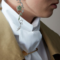 Boucles d'oreilles asymétriques à cristal - Peridot Green