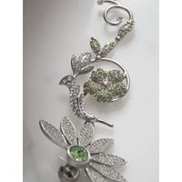 Boucles d'oreilles asymétriques à cristal - Peridot Green