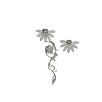 Boucles d'oreilles asymétriques à cristal - Peridot Green