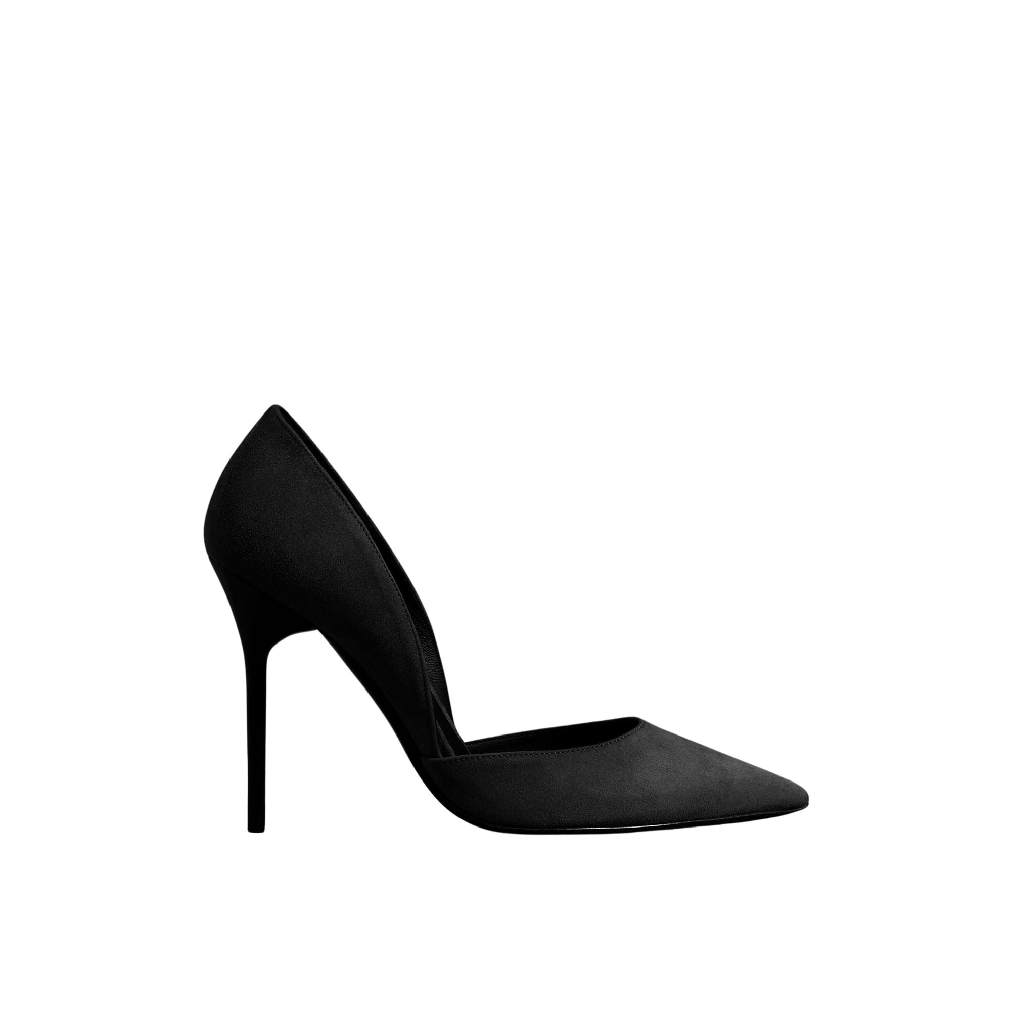 Escarpins en cuir velours à découpes - Black