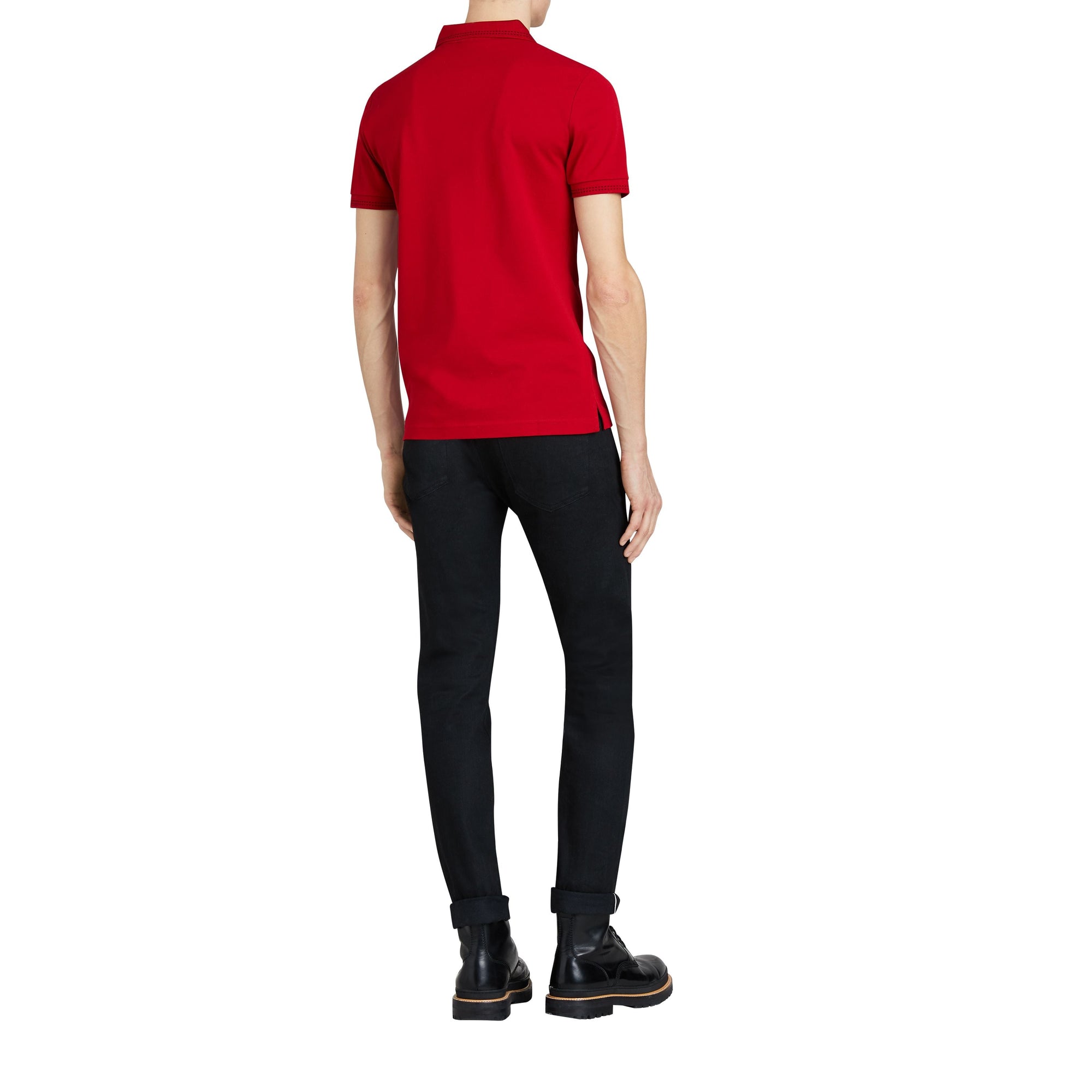 Polo à manches courtes et broderie cavalier - Military Red
