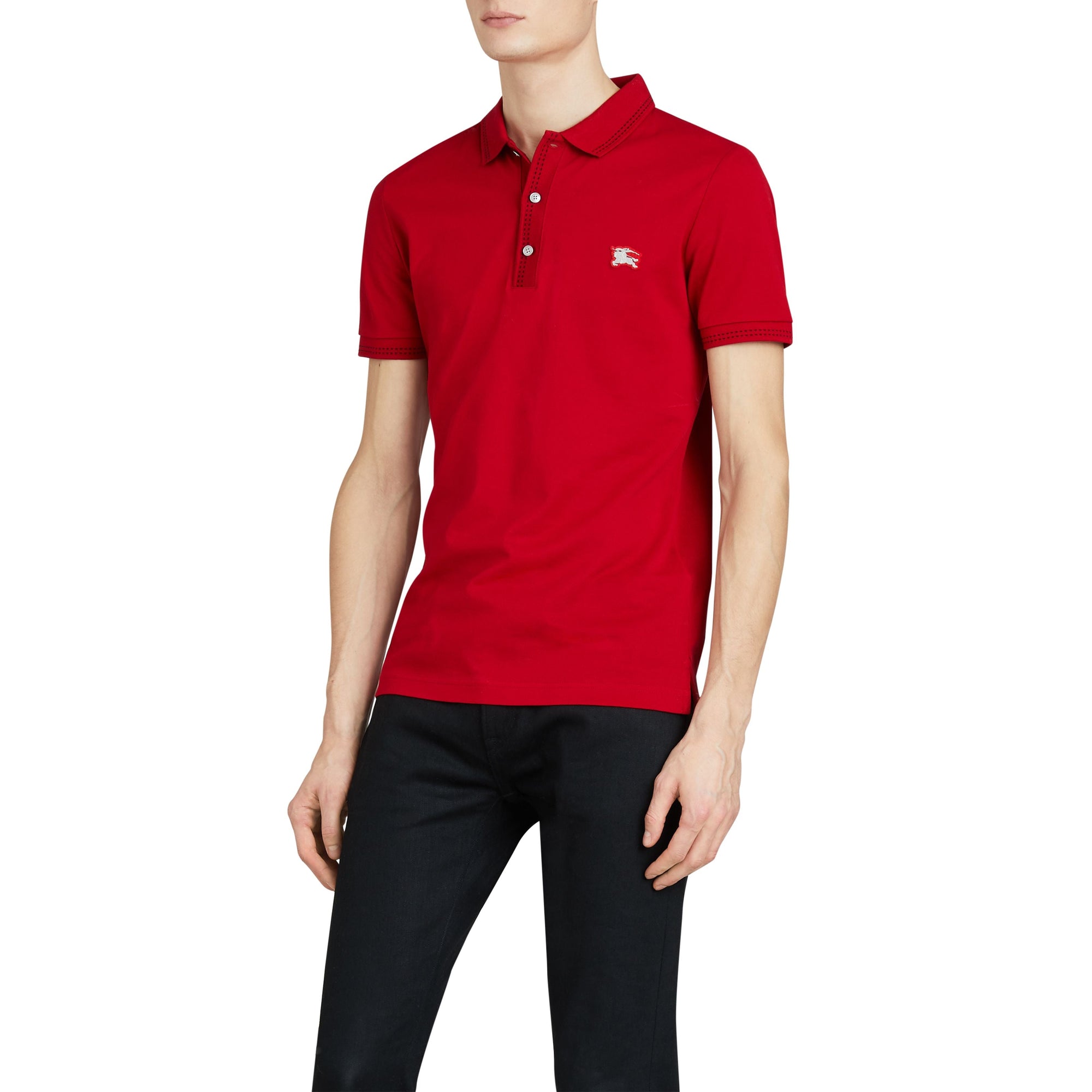 Polo à manches courtes et broderie cavalier - Military Red