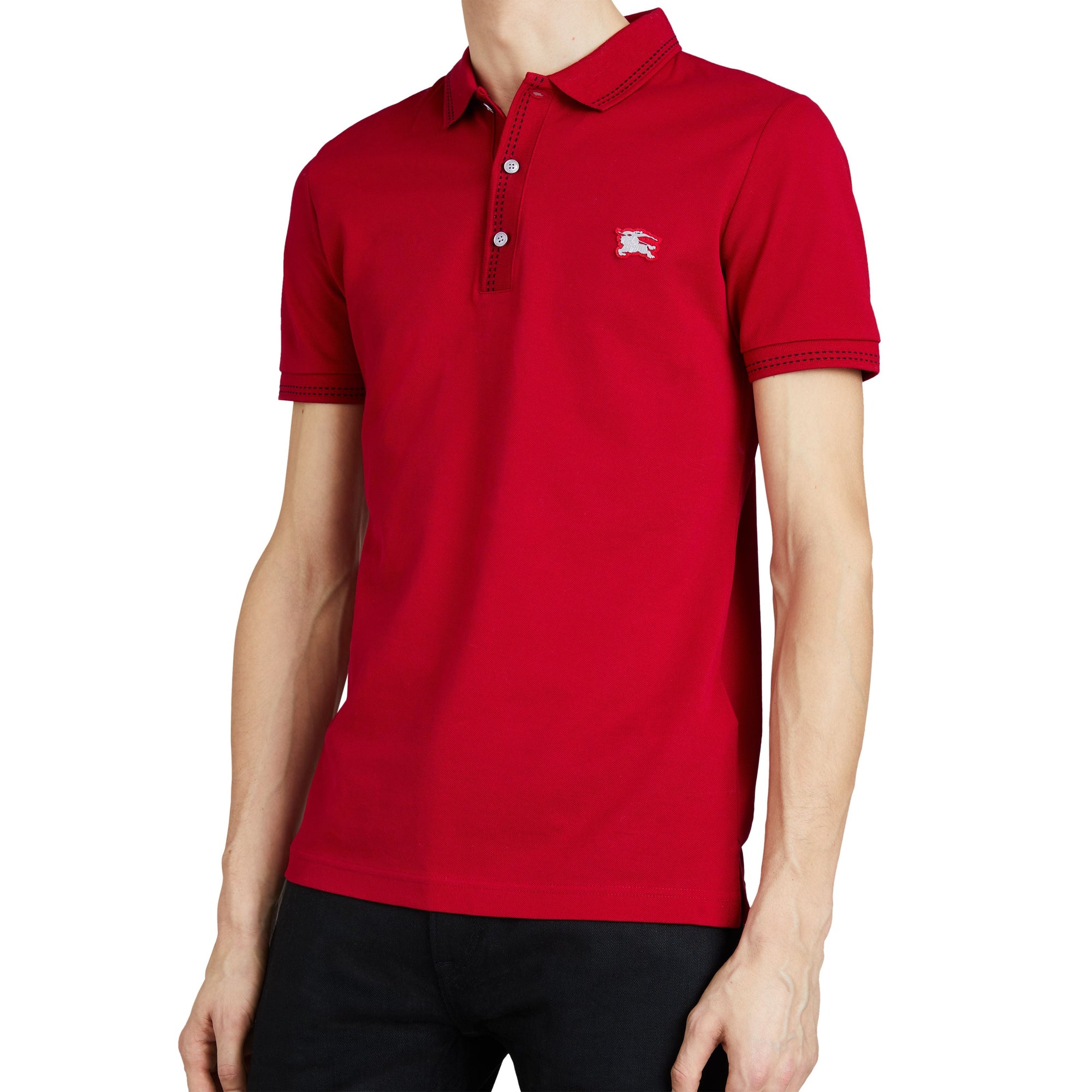 Polo à manches courtes et broderie cavalier - Military Red