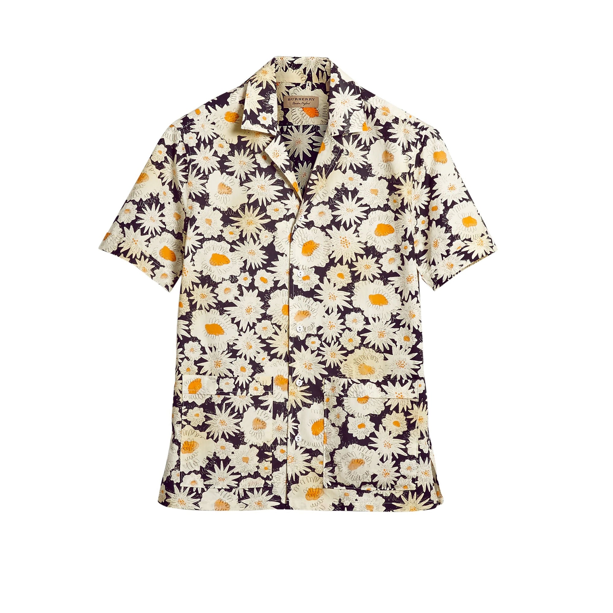 Chemise cargo imprimé marguerite - Black