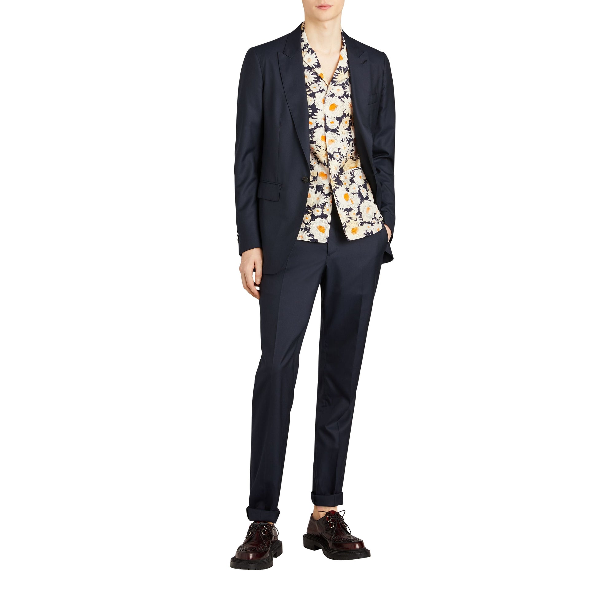 Chemise cargo imprimé marguerite - Black