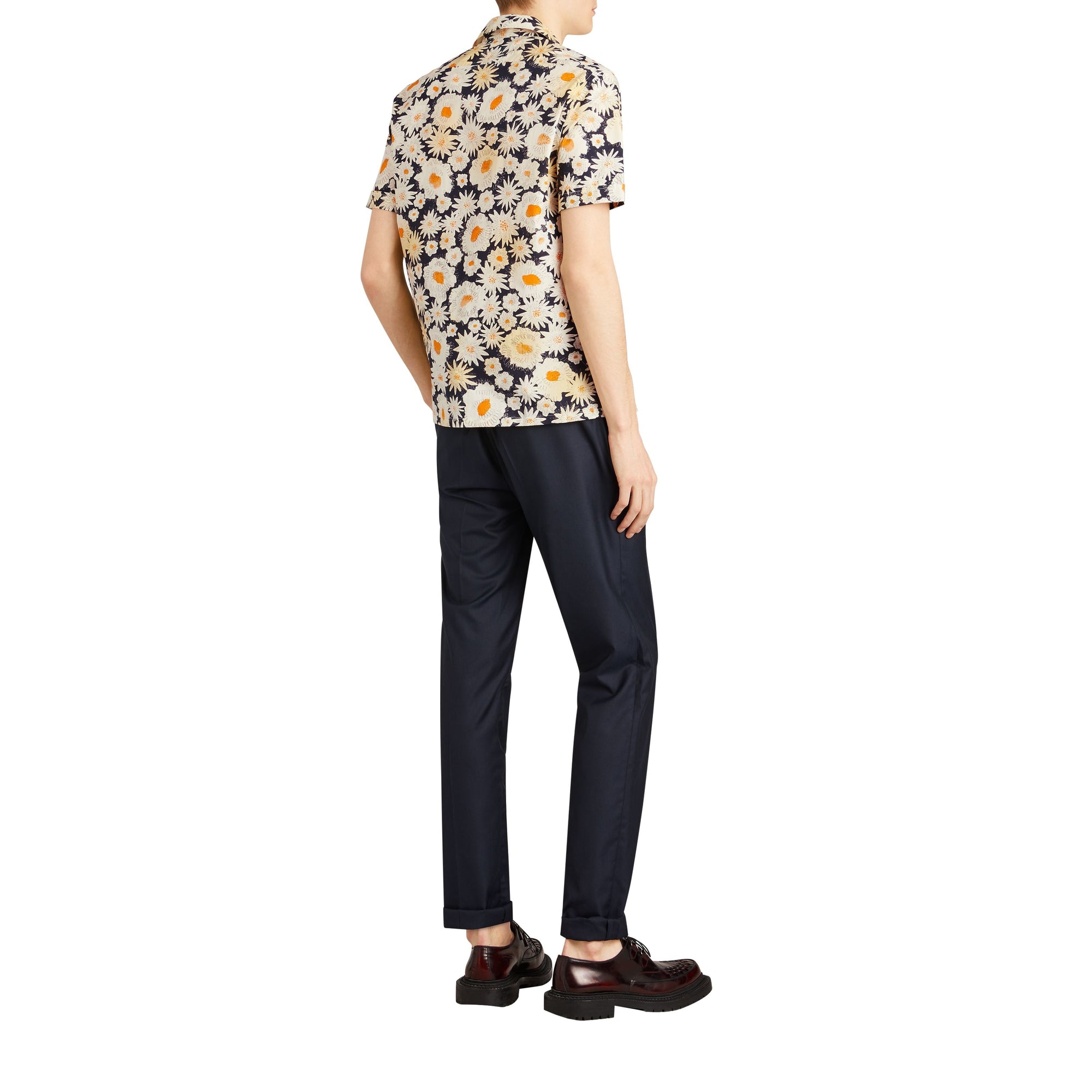 Chemise cargo imprimé marguerite - Black