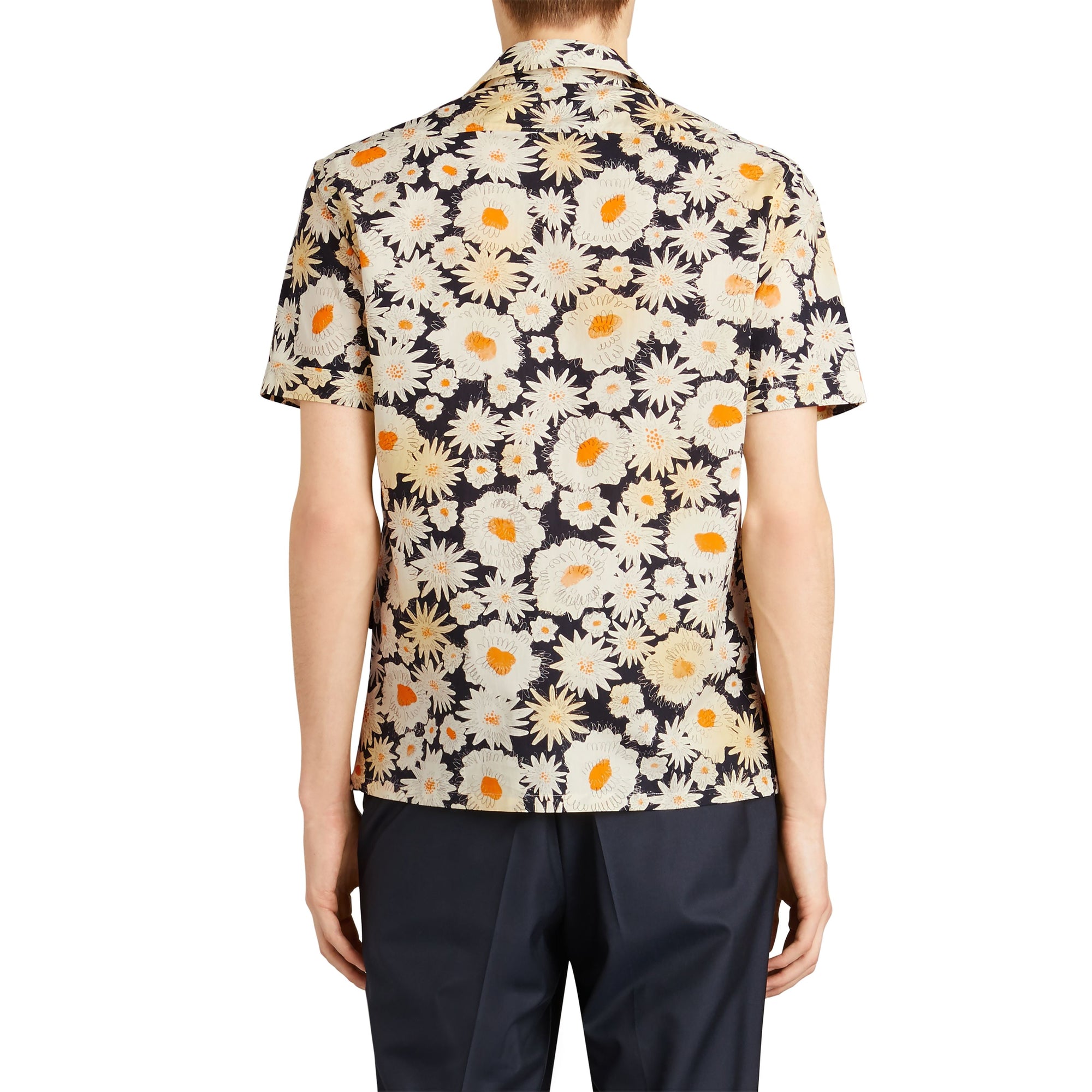 Chemise cargo imprimé marguerite - Black
