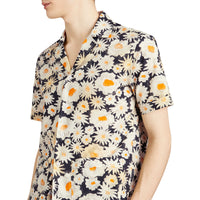 Chemise cargo imprimé marguerite - Black