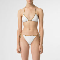 Bikini triangle à bordure Vintage check - White